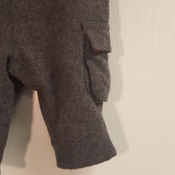 Children's Place Gray Wool Overalls Plaid Shirt - Picture 2 of 4